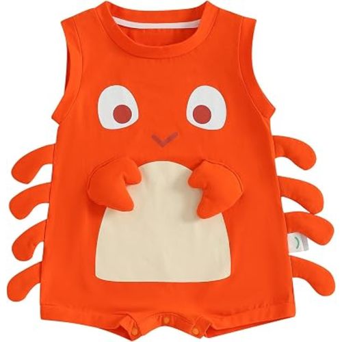 Newborn Baby Boy Girl Clothes Crab Crawfish Costume Gender Neutral Bodysuit Romper Sea Outfit