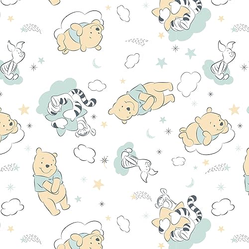 Lambs & Ivy Disney Baby Winnie The Pooh Hugs White Fitted Crib Sheet