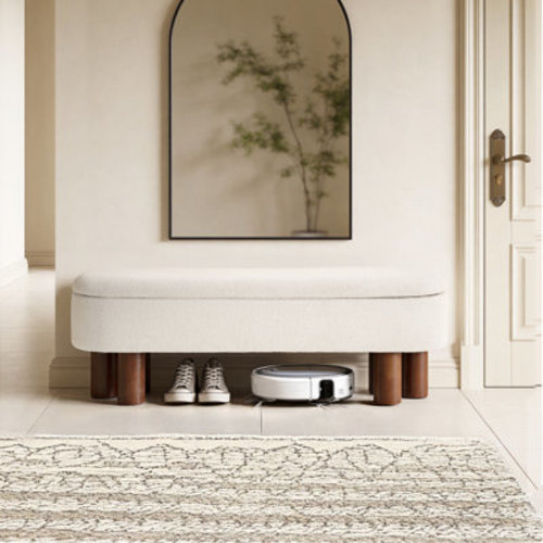 Ebern Designs Joddie Upholstered Flip Top Storage Bench with Solid Wood Leg & Reviews | Wayfair