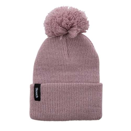 Mauve Knit Cuff Beanie w/ Pom