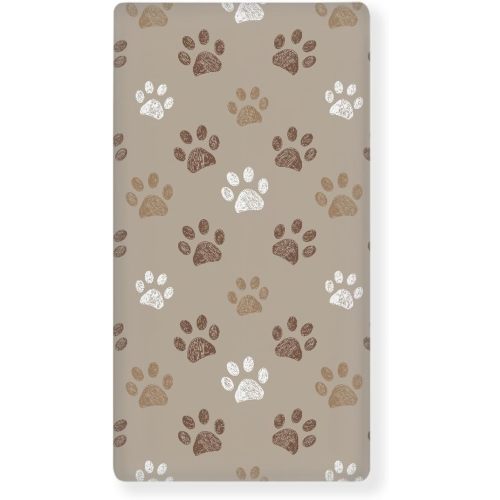 Brown Dog Paws Baby Crib Sheets for Boys Girls Paw Fitted Crib Sheet for Standard Crib and Toddler Mattress Cute Baby Mattress Sheets Toddler Bed Sheet 52x28x8 in