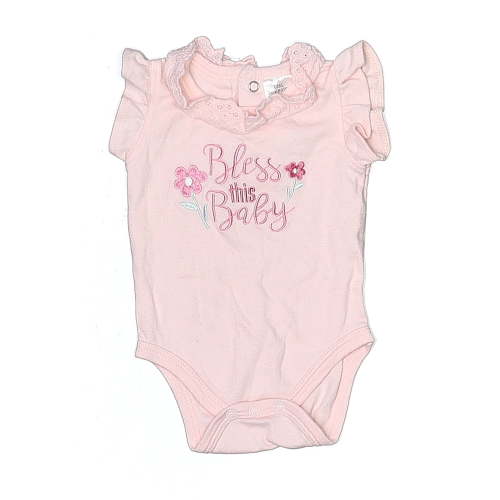 Little Beginnings Pink Short Sleeve Onesie Size 0-3 mo