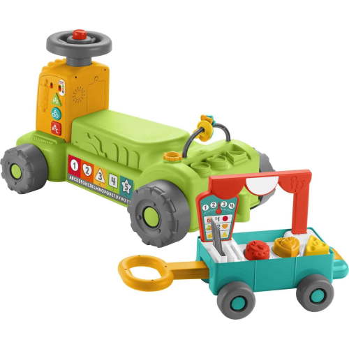 Fisher-Price Laugh & Learn 4-in-1 Tractor Ride-On Toy, Music, Pretend Play, Babies and Toddlers