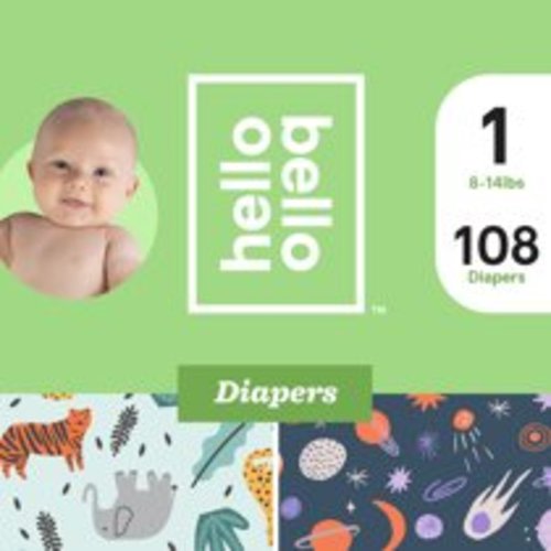 Hello Bello Diapers Club Box - Wild Things & Galacti-Cuties - Size 1 (108ct)