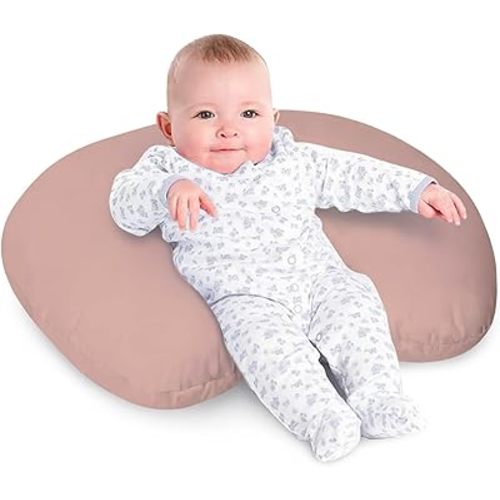 Little Grape Land Nursing Pillow for Breastfeeding, Ergonomic Baby Pillow for Mom and Infant Support, Removable Cover Breastfeeding Pillow for Bottle & Nursing Feeding (Rosy)