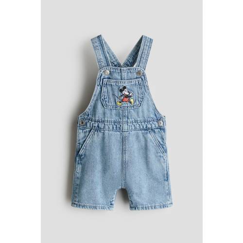 OVERALL SHORTS WITH EMBROIDERED DETAILS