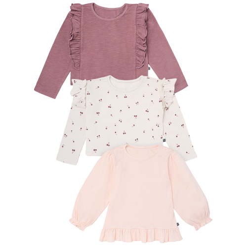Modern Moments by Gerber Toddler Girl Organic Tops, 3-Pack, Sizes 12 Months - 5T