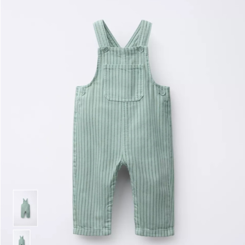STRIPED TWILL OVERALLS - Sea green | ZARA United States
