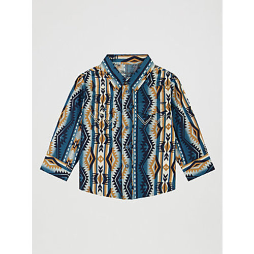Little Boy's Checotah Long Sleeve Western Snap Shirt | NEW | Wrangler®