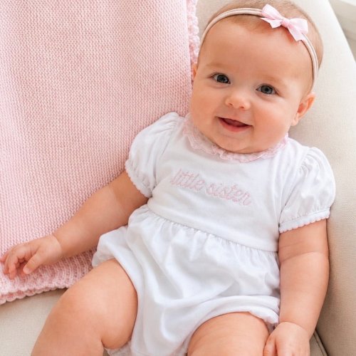Baby Girl Little Sister Short Sleeve Bubble - Sibling Shower Gifts – Magnolia Baby