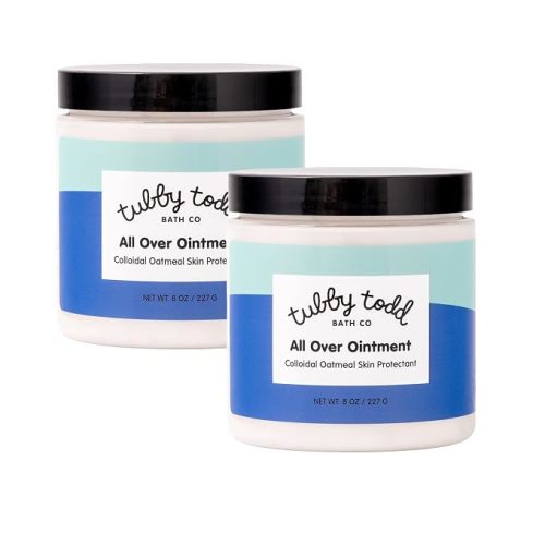 TUBBY TODD All Over Ointment Baby Eczema Cream, Everyday Multi-Purpose Baby Skin Relief Cream, Sensitive and Dry Skin, Rash & Irritation - Steroid & Gluten Free, Fragrance-Free, 8 oz, 2 Pack