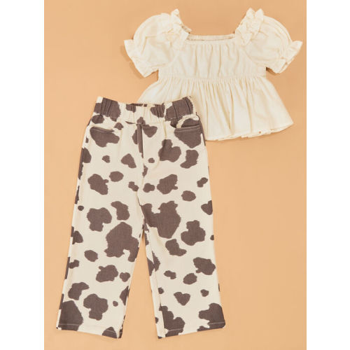 Prairie Cowgirl Flowy Top and Pant Set in White | AS Kids