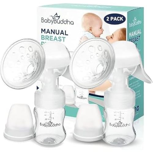 Manual Breast Pump, Single Hand Expression Breastmilk Pump, Cordless 2-Pack