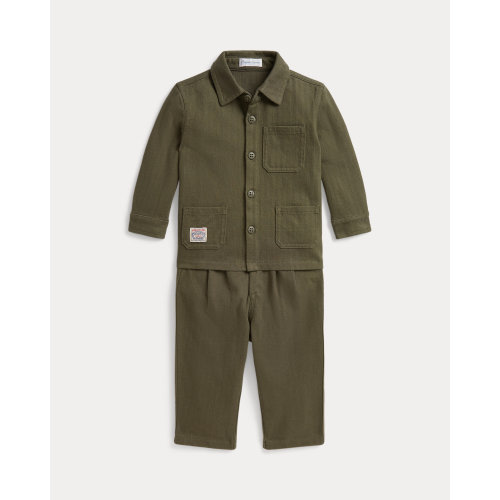 Knit Cotton Herringbone Jacket & Pant for Baby Boys | Ralph Lauren