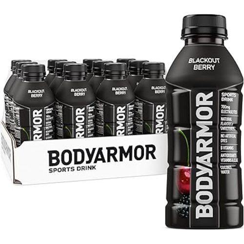 BODYARMOR Sports Drink, Blackout Berry, Electrolyte Drink Hydration, 16 Fl Oz Bottles (12 Pack), Flavored Coconut Water with B Vitamins & Antioxidants