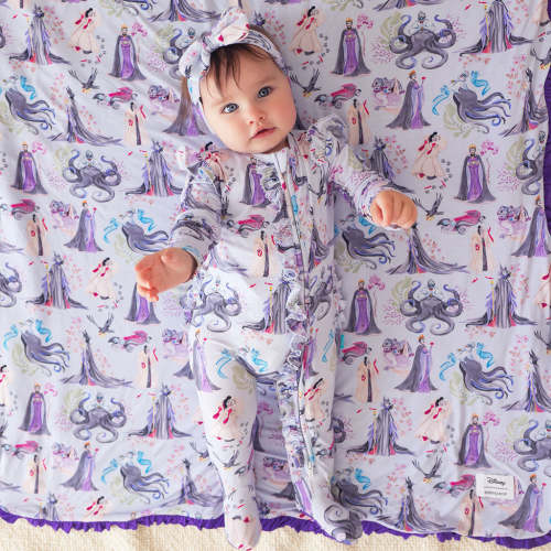 Disney Villains Picot Footie Ruffled Zippered One Piece