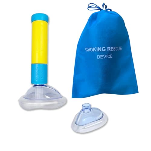 Travel Carrying Choking Rescue Device Bag for Airway Suction Kit, Portable Choking Rescue Travel Case with Adjustable Hand Strap for Car Home Camping Hiking, Blue