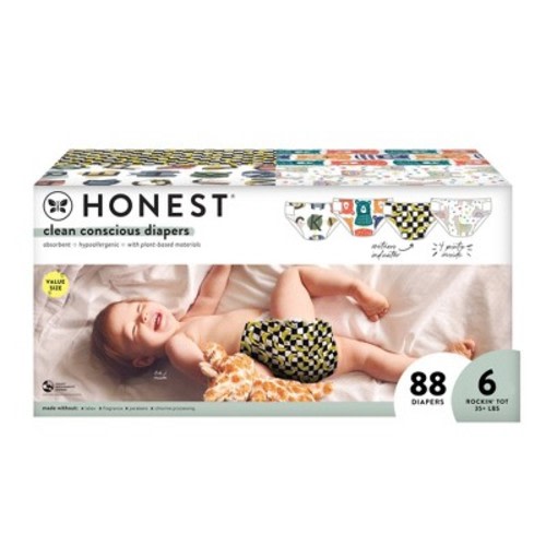 The Honest Company Clean Conscious Disposable Diapers - (Select Size and Pattern), Size: 6