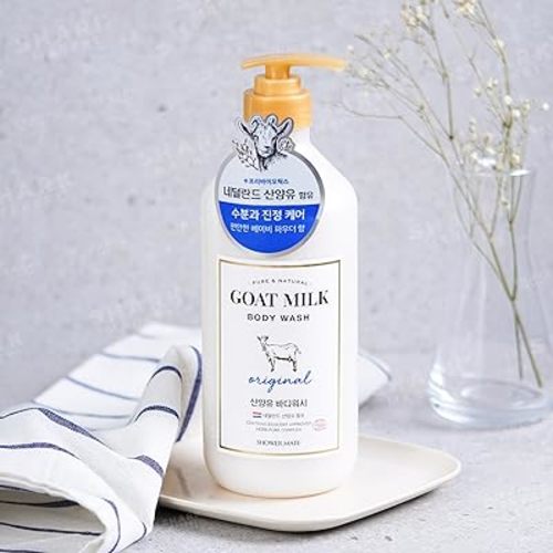 Aekyung showermate Shower Mate Goat Milk Body Wash Original, 800 mL / 27.05 fl. oz. (Baby Powder)