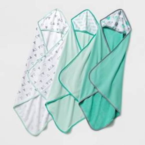 Baby Lightweight 3pk Hooded Towel Set Cloud Island? - Mint