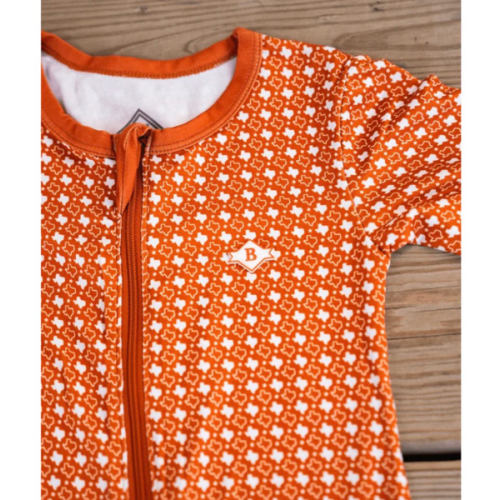 Baby Zip Up - Texas - Orange & White – BURLEBO