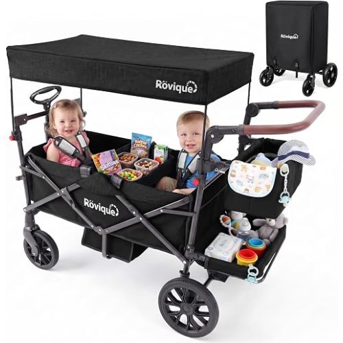 Wagon Stroller for 2 Kids, Premium Stroller Wagon for Kids with Extendable