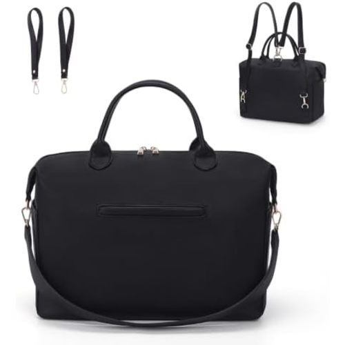 HiTotes Diaper Bag Tote Convertible Vegan Leather Diaper Tote Backpack