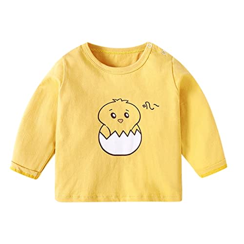 KAGAYD Kids Toddler Baby Boys Girls Cartoon Undershirt Long Sleeve Cotton T Shirt Blouse Tops Fall Warm Pullover
