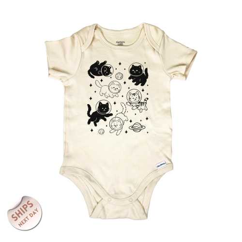 Cute Cats In Space Baby Onesie®, Funny Cat Lover Baby Bodysuit, Space Cute Baby Clothes, Baby Shower Gift, 2001124