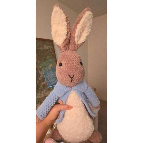 Handmade Peter Rabbit crochet stuffed animal plushie collectable, Storybook Included