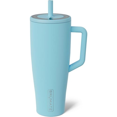 BrüMate Era 40 oz Tumbler with Handle and Straw | 100% Leakproof Insulated Water Bottle Tumbler with Lid and Flexible SoftSip Straw | Made of Stainless Steel | Cup Holder Friendly | 40oz (Glacier)