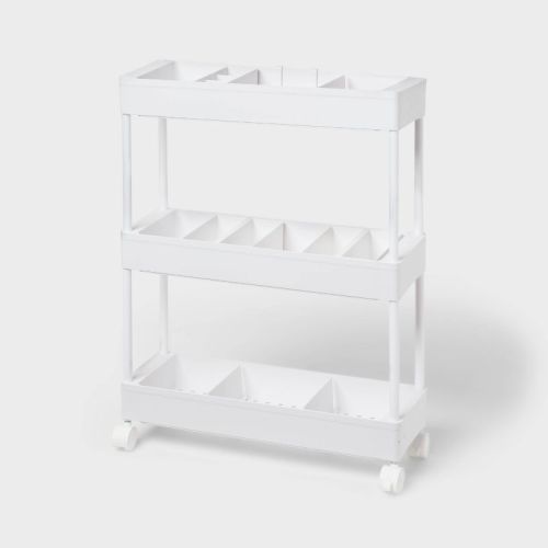 Narrow Rolling Cart with Accessories White - Brightroom™