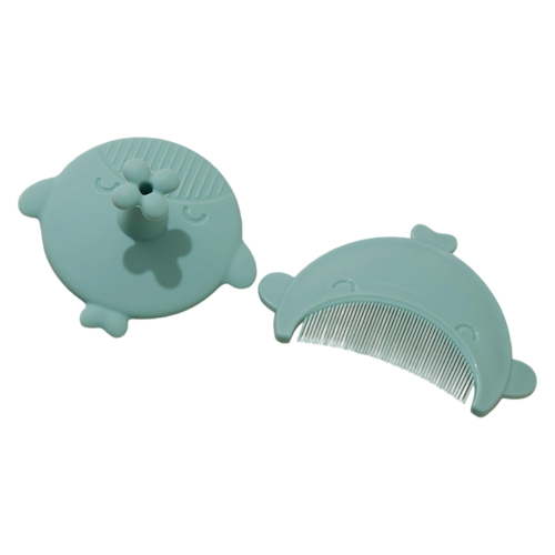 Infant Shampoo Brush with Soft Comb – Silicone Massage Scrubber for Cradle Caps & Bath