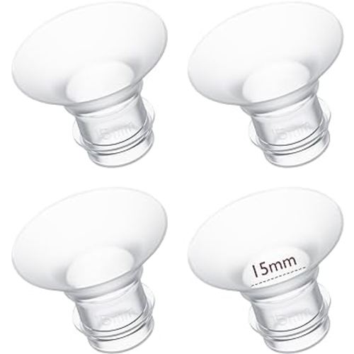 Momcozy Flange Insert 15mm Compatible with 24mm Flange/Shield of Most Pumps, Insert for Breast Pump Replacement Accessories, 4PCS 15mm