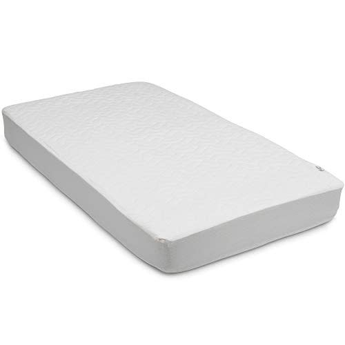 Serta Sertapedic Crib Mattress Protector with Nanotex Stain Repel and Release – Washable and Waterproof Mattress Pad Cover – Essentials for Newborn Baby and Toddler, 52"x 28", White