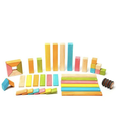 Magnetic Wooden Blocks - 42 Piece Set Tints