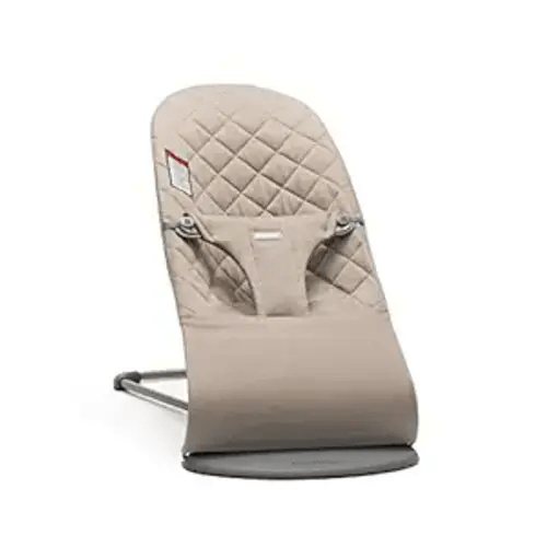 BabyBjörn Bouncer Bliss, Sand Gray, Woven, Classic Quilt | 2-in-1 Adjustable Baby Bouncer Seat and Toddler Chair, Newborn to Toddler (8-29 lbs), 4 Positions, Lightweight & Portable