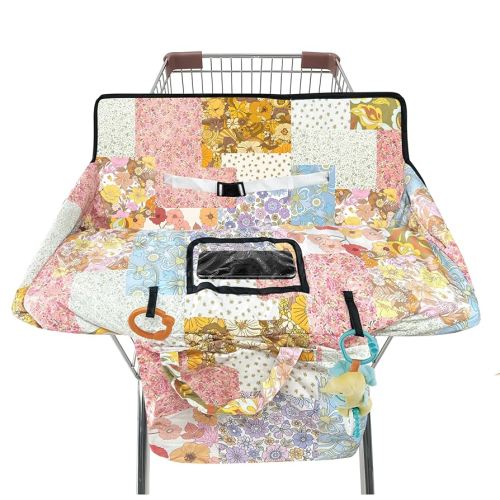 Shopping Cart Cover for Baby,2-in-1 High Chair Cover with Portable Cloth Bag,Cart Seat Pad for Babies Grocery Cushion Cover Restaurant,Suitable for All Supermarkets