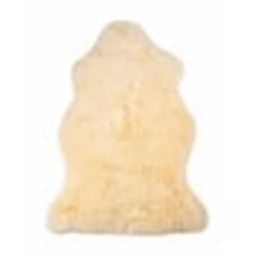 natural Milan Cream 2 ft. x 3 ft. Shearling Single Sheepskin Area Rug 676685050625