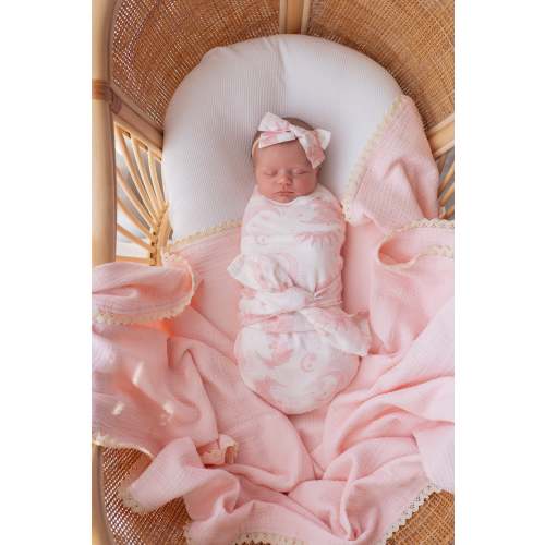 Bamboo Muslin Swaddle | Celestial Pink – Little and Fern
