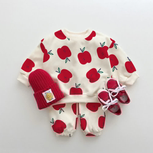 Baby Toddler Apple Sweatshirt 2-piece Set