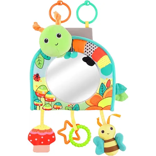 Koty Infant Car Seat Toy - Kick and Play Activity Center with Mirror, Teether and Crinkle Paper, Fun Travel Baby Toy for Rear Car Seat, Easier Drive with Newborns, Babies