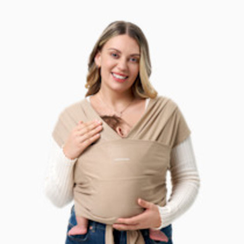 Momcozy Easy to Wear Hands Free - Baby Wrap Carrier - Light Curry