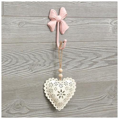 Pink Bow Metal Wall Hook