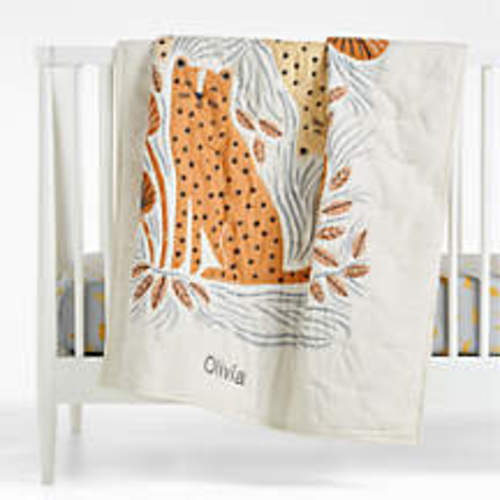 Little Leopards 100% Organic Cotton Baby Crib Quilt