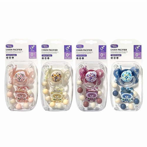 BUTOMKY BPA Free Baby Pacifiers Set of 4 for 0-6 Months, Silicone Magnetic Pacifier Clips Holder with Cute Accessories, Safe Soothers with Large Air Holes for Newborn & Reborn Dolls