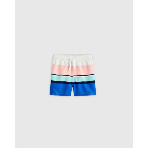 Swim Trunk - Baby in Colorblock Stripe