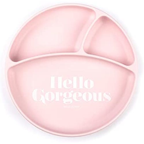 Bella Tuno Wonder Plate - Silicone Suction Plates for Baby and Toddler Plates, Microwave and Dishwasher Safe Food-Grade BPA Free Silicone, Hello Gorgeous, One Size