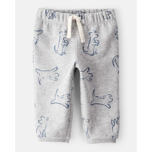 Baby Boy DayDream Fleece Dog Knit Pull-On Pants - Grey | Carter's