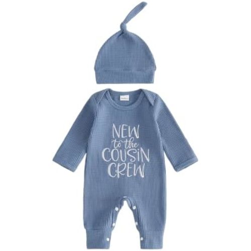 Tsultryofs Baby Boy Romper Waffle Jumpsuit Newborn Infant Fall Clothes
